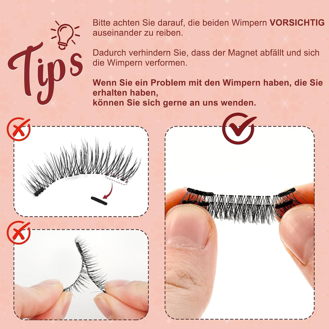 Higu clace Magnetische-Wimpern,Magnet Wimpern Ohne Eyeliner,Magnetische Wimpern mit Applikator,Wimpe