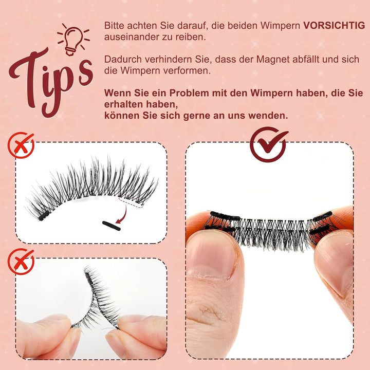Higu clace Magnetische-Wimpern,Magnet Wimpern Ohne Eyeliner,Magnetische Wimpern mit Applikator,Wimpe