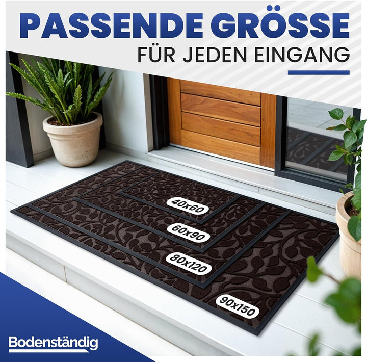 Fussmatte aussen und innen [robust] - Saubere Schuhe Dank geriffelter Oberseite - Perfekte Grösse 40