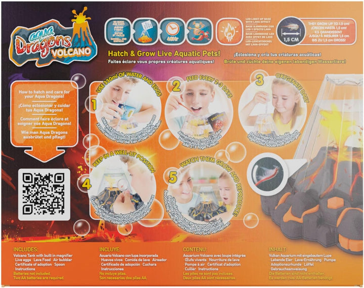 Aqua Dragon Volcanic Tank, rote LED-Lichtbasis, STEM-Lernspielzeug-Set, Eier für Wassertiere ausbrüt