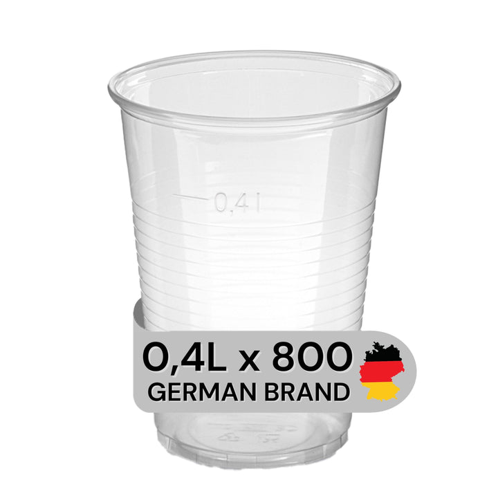 Trinkbecher Made in Germany | Eichstrich 0,4l | Bierbecher Plastikbecher Einwegbecher aus Kunststoff