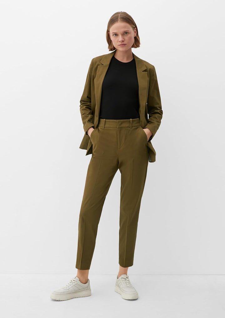 s.Oliver Damen Hosen 7/8, Regular Fit 36 Grün, 36 Grün