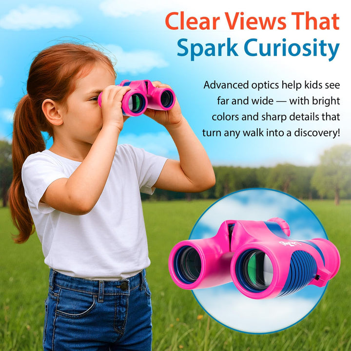 Levenhuk LabZZ B2 Flamingo Kompakt-Fernglas für Kinder, Farbe Pink, Flamingo