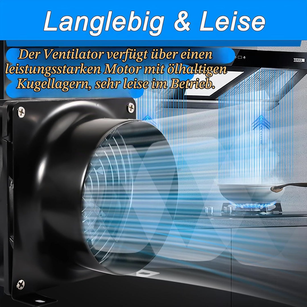 Joycabin 100mm Rohrventilator DC12V Lüfter Axiallüfter Abluftventilator mit Geschwindigkeitsregler,E