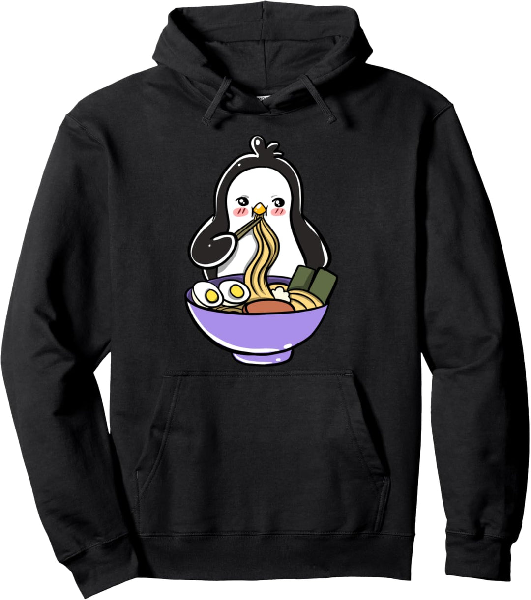 Süsses Kawaii Anime Pinguin Japanese Ramen Suppe Pullover Hoodie