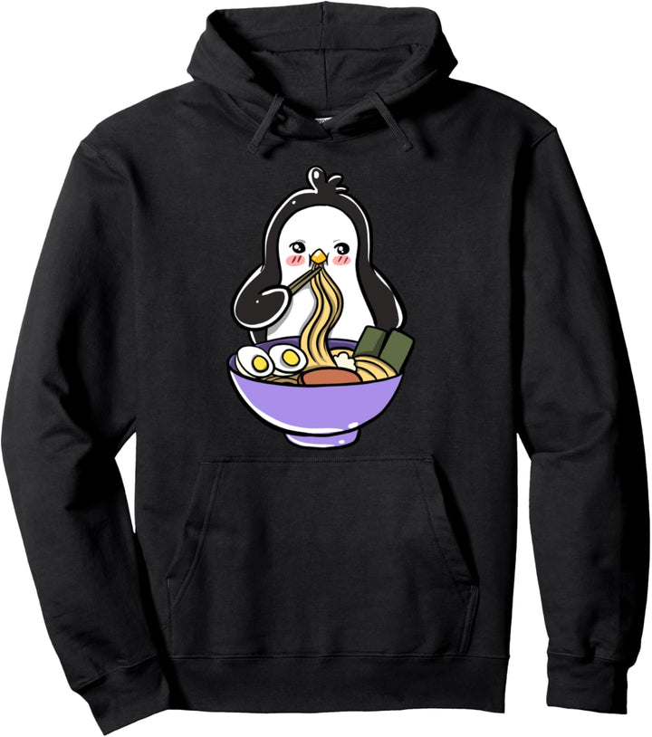 Süsses Kawaii Anime Pinguin Japanese Ramen Suppe Pullover Hoodie