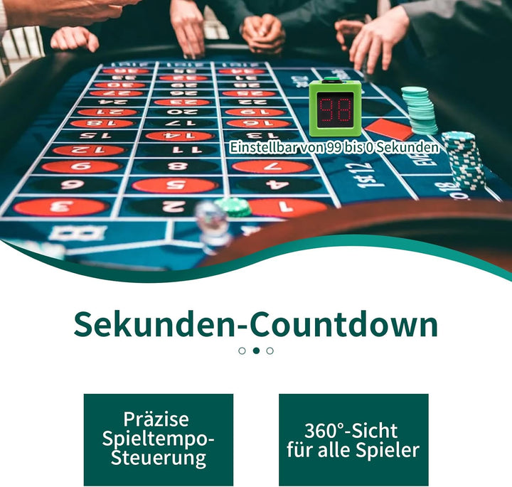Poker Shot Clock, Cube Timer Countdown für Poker/Casino/Schachkasinos,20/30 Sec and Custom Time (Kle