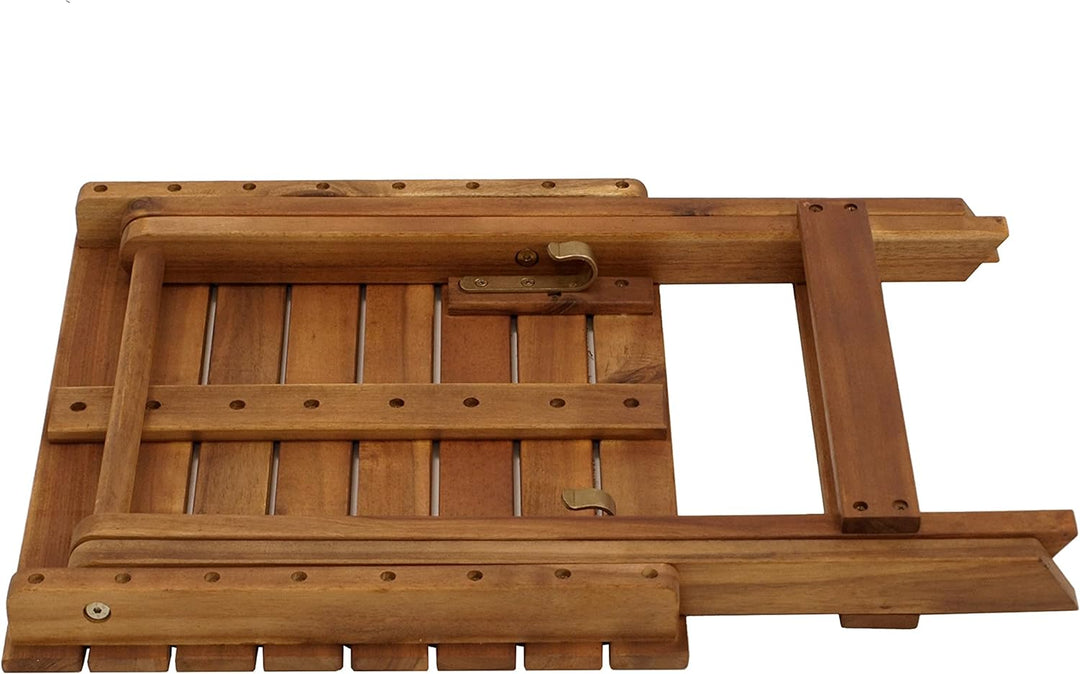 Gartentisch Beistelltisch MONTERIA 38x43cm klappbar, Akazie geölt, Höhe 47,5cm