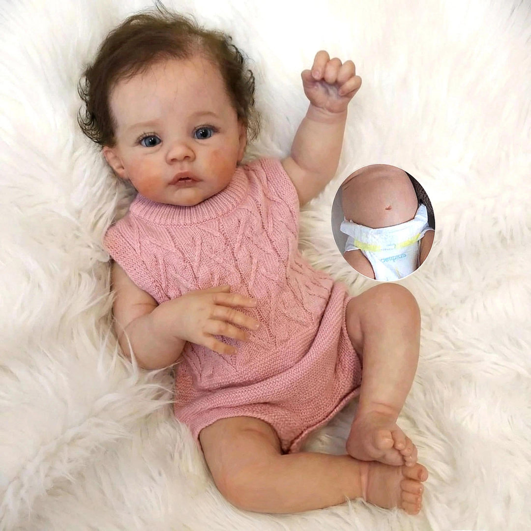 Zero pam Reborn Baby Vollsilikon Lebensecht-45CM Reborn Puppen Lebensecht, Silikon Baby Mädchen, Bab