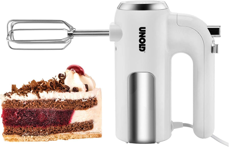 Unold 78710 Handmixer - MIxer, Weiss, 450W, Edelstahl, BPA-frei, spülmaschinengeeignet, 5 Geschwindi