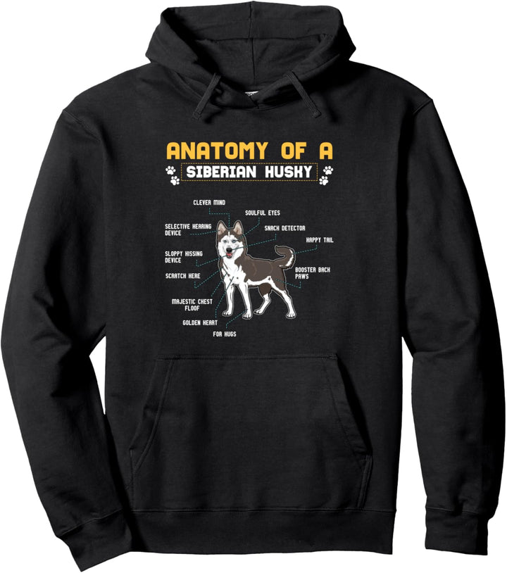 Niedlicher Hund, Definition, Tieranatomie des sibirischen Husky Pullover Hoodie