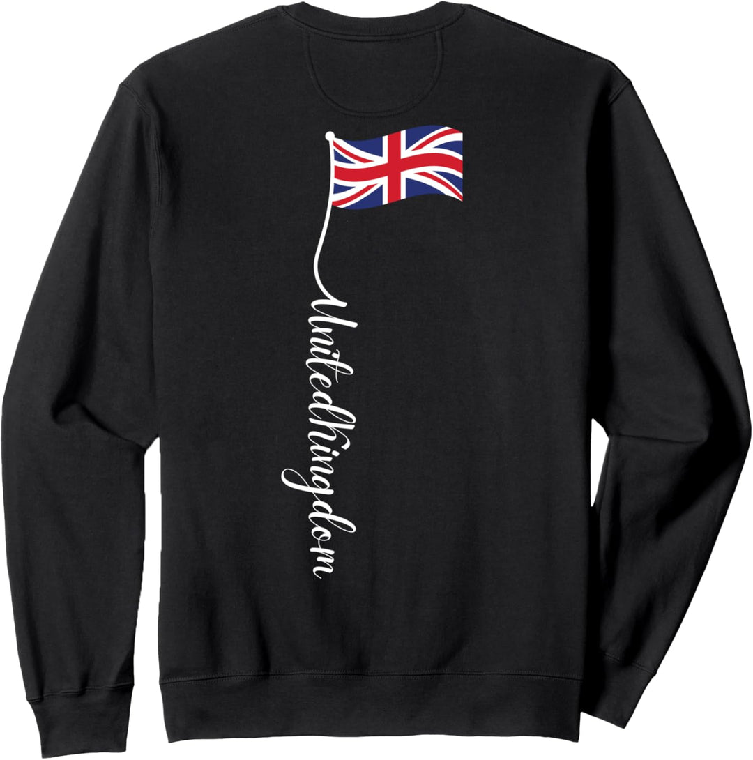 UK United Kingdom Signature Union Jack Flaggenmast (auf der Rückseite) Sweatshirt