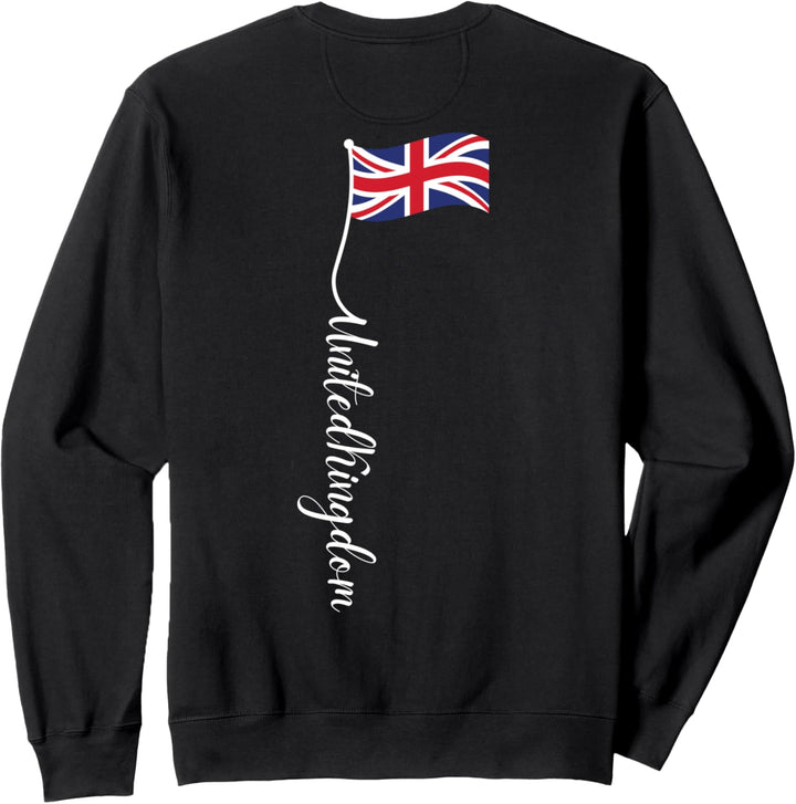 UK United Kingdom Signature Union Jack Flaggenmast (auf der Rückseite) Sweatshirt