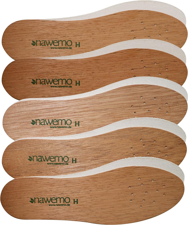 Nawemo 5er Pack/5 Paar Zedernholzsohlen Herren, antibakterielle Zedernholz Einlegesohlen gegen Schwe