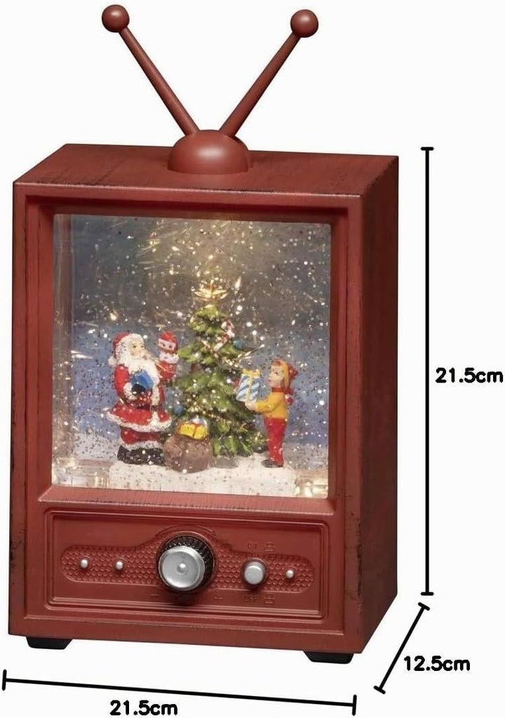 Konstsmide LED Fernseher mit Weihnachtsmann und Kind, wassergefüllt, wählbare Energiefunktion, 8 kla