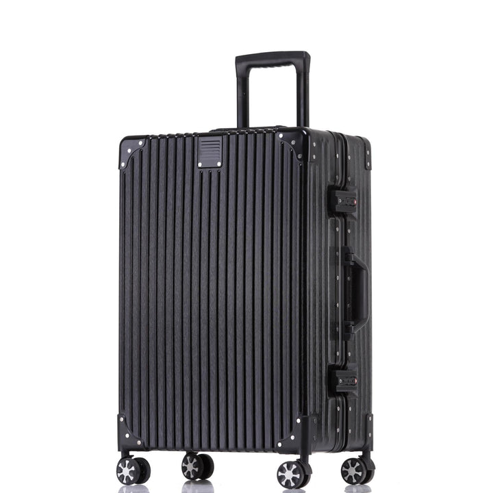 Aluminiumrahmen Koffer S (55cm) Handgepäck – Leichter 100% PC Hartschalen-Trolley in Metall-Optik, 3