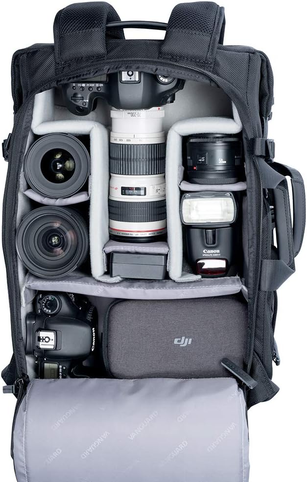 Vanguard VEO SELECT45M BK Rucksack/Schultertasche für DSLR-Kamera, Videoausrüstung oder Drohne, Schw