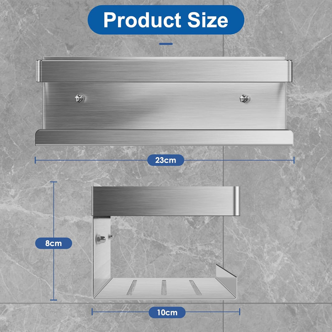 UUlioyer Duschablage ohne Bohren, Duschregal aus Edelstahl SUS304, 2 Stück Badezimmer Regal Organize