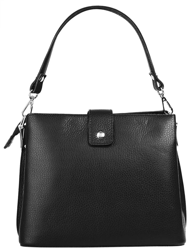 Handtasche Echt Leder Damen Made in Italy, Tragetasche, Umhängetasche, Abendtasche aus Leder 021791