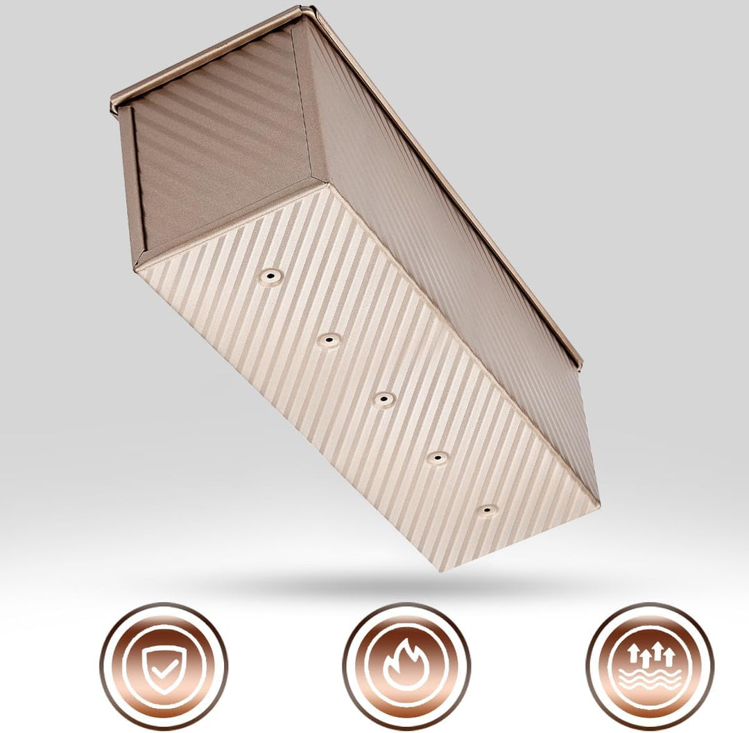 Brotbackform mit Deckel 1000g Teig Toastbrot Backform 35x14x12cm Kastenform Brot Backen Toastbrotfor