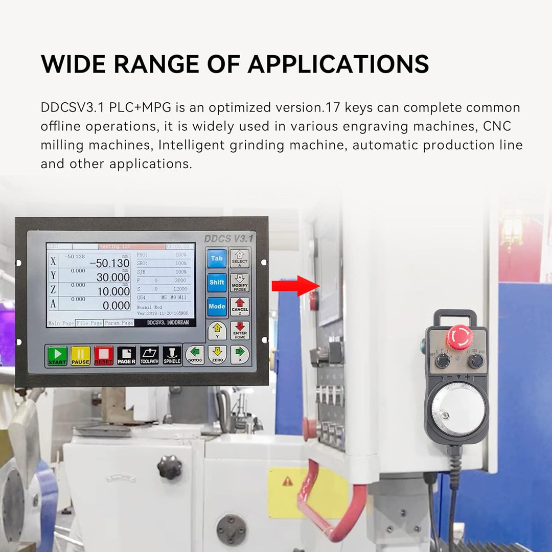RATTMMOTOR 4 Achsen CNC steuerung System Upgrade DDCS V3.1, PLC CNC Offline Motion Controller-System