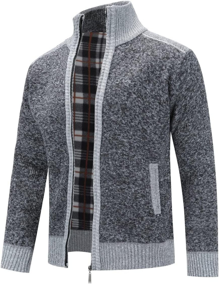 YOUTHUP Herren Strickjacke Frühling Winter Warme Sweatjacke Freizeit Strick Fleecejacke Outdoor Über