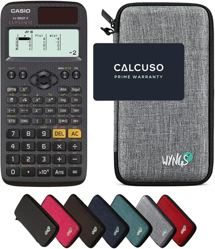 CALCUSO Sparpaket: Casio FX-85GT X Technisch-Wissenschaftlicher Taschenrechner + WYNGS Schutztasche