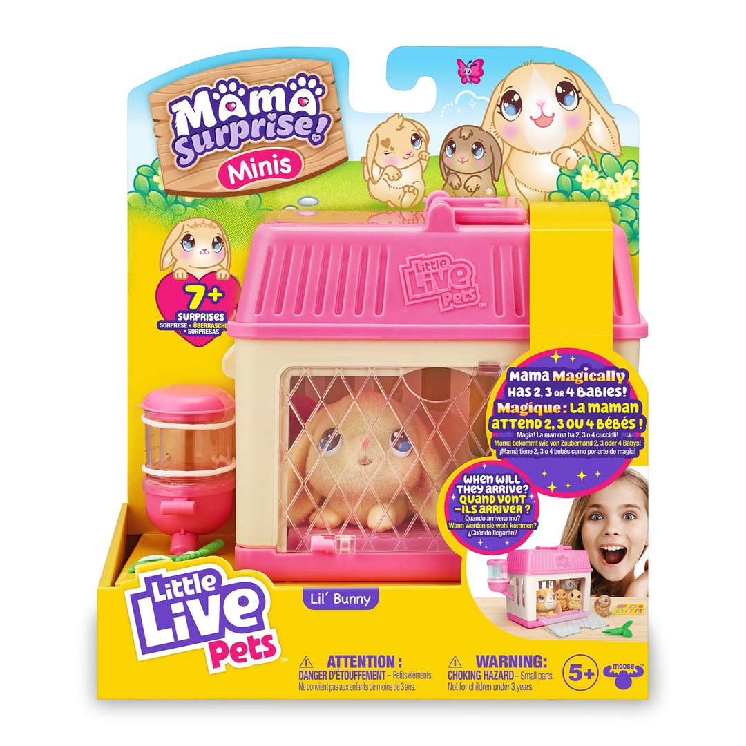 Little Live Pets - Mama Surprise Minis Bunny, Plüschhase mit Geräuschen und Bewegungen, die Babys, i
