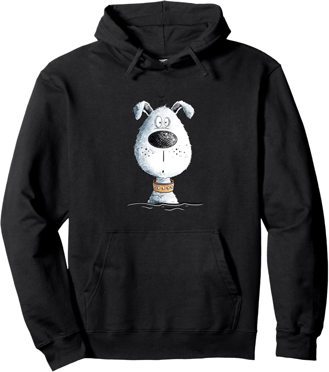 Weisser Hund I Hunde Kopf Comic I Hundefreund Fun Pullover Hoodie