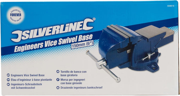 Silverline 656618 Ingenieurs-Schraubstock mit Schwenksockel 150 mm, 16 kg 150 mm (6 inch), 16 kg, 15