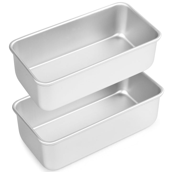 Rechteckig Brotbackform 2er-Set, Eloxiertes Aluminium Kastenform Brotform für Brot/Kuchen/Toast, Sil