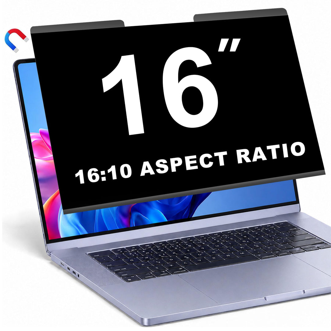 Magnetischer Laptop Blickschutzfolie für 16 Zoll 16:10 Bildschirm black 16 Zoll Laptop 16:10, black