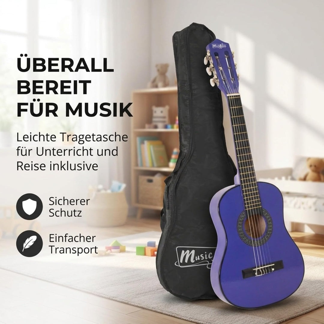 Music Alley MA-52 Classical Acoustic Guitar Kids Guitar and Junior Guitar Blue, Blue
