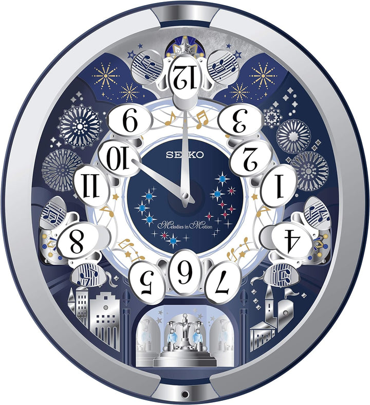 Seiko Wanduhr Motion weiss Kunststoff Drehpendel QXM379S