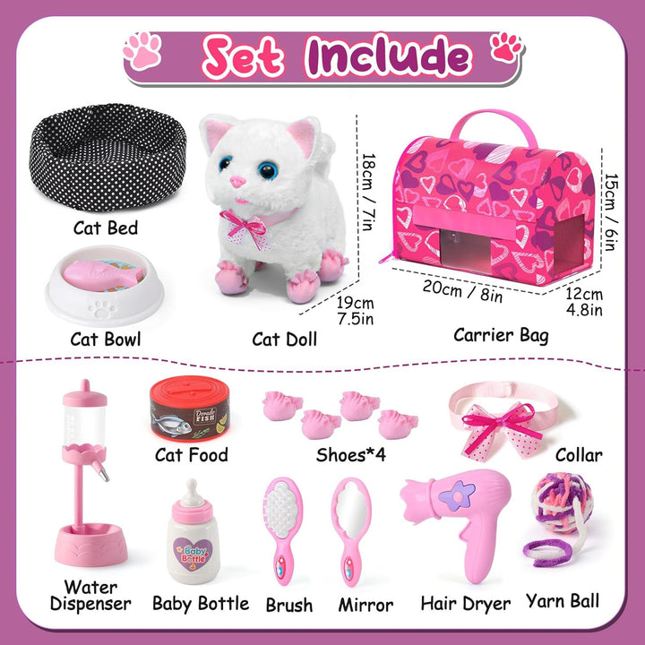 Tacobear Katze Spielzeug Kinder Elektronische Haustiere Katze Gehen Bellt Schwanzwedeln Cat Transpor