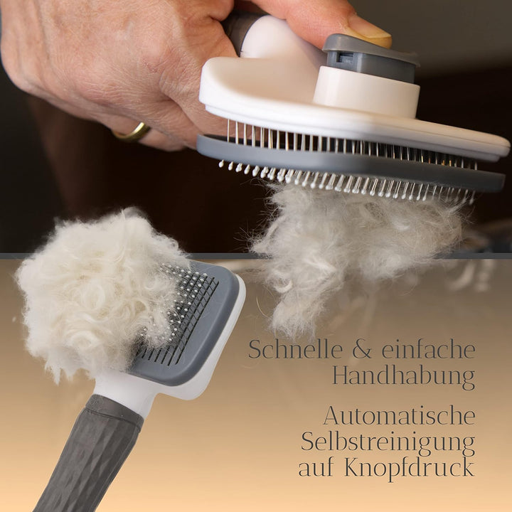 FinoPet 5er Set mit verschiedenen Hundebürsten/Katzenbürsten, XL Fusselrolle und Zeckenzange im Akti