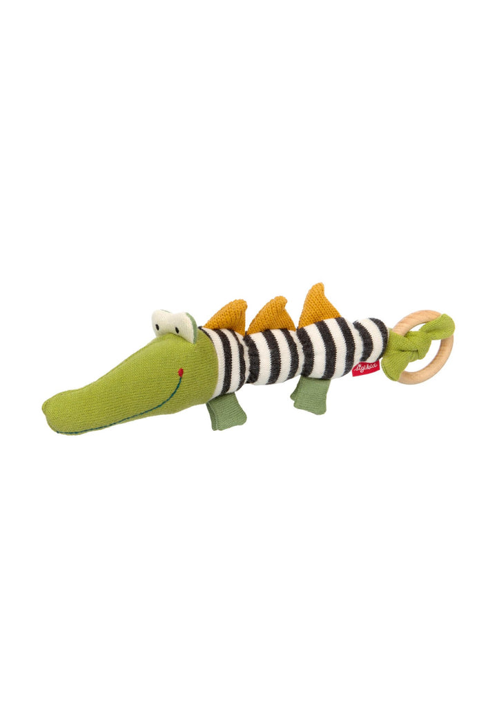 SIGIKID 39212 Strick-Greifling Krokodil Baby Strick Mädchen und Jungen Babyspielzeug empfohlen ab 3