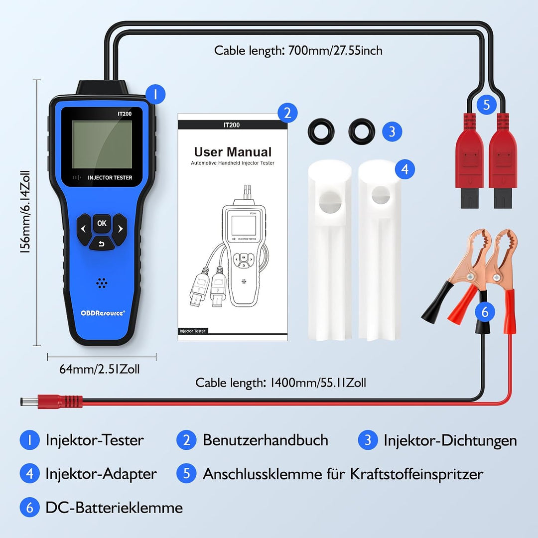 5V/12V Einspritzdüsen Tester Benzin,Einspritzdüsen Prüfgerät mit 5 Modi