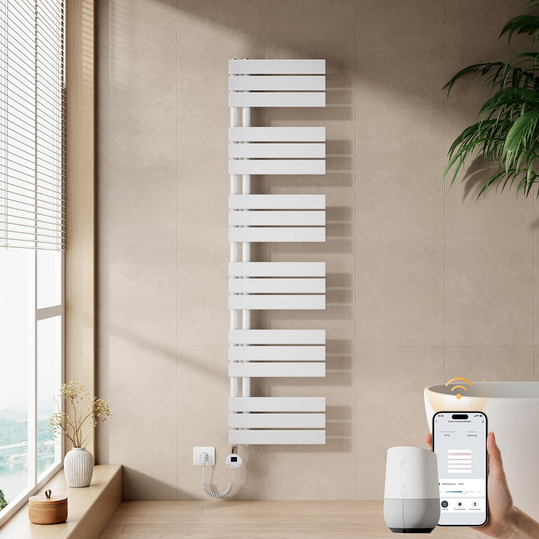 EMKE WiFi Handtuchheizkörper Elektrisch 1599x400 mm - Flach Badheizkörper Elektrisch, Elektrischer H