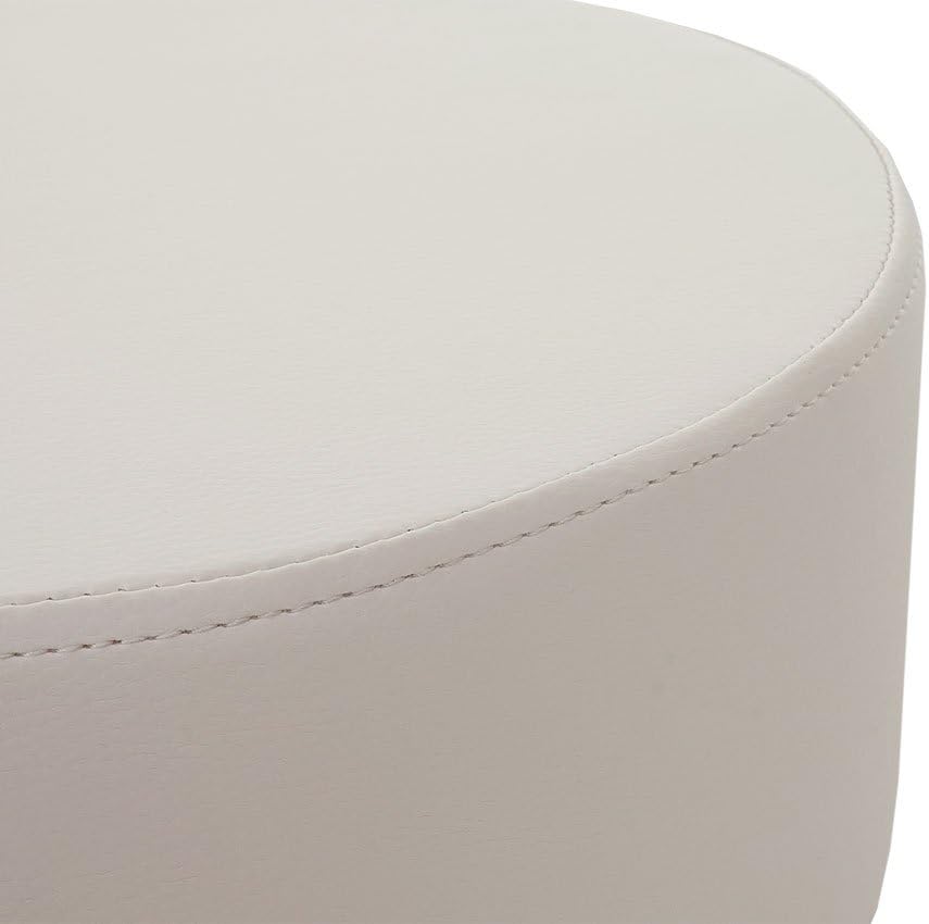 Mendler 2er-Set Hocker HWC-C22, Sitzhocker Schminkhocker, höhenverstellbar Ø 35cm - Kunstleder, Crem