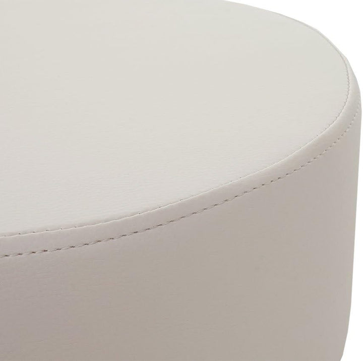Mendler 2er-Set Hocker HWC-C22, Sitzhocker Schminkhocker, höhenverstellbar Ø 35cm - Kunstleder, Crem