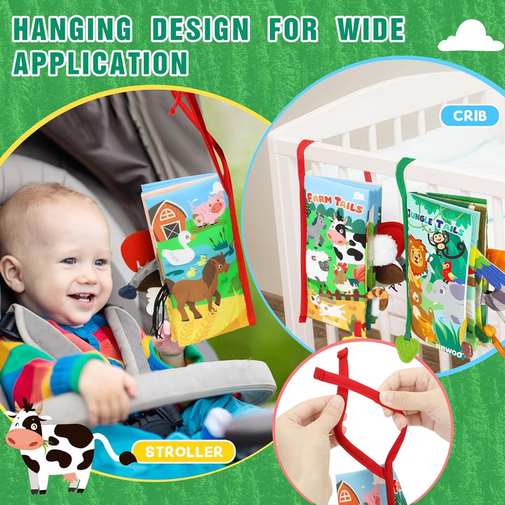 BBWOO Baby Spielzeug 0 3 6 Monate,Babybuch Quiet Book knisterbuch stoffbuch fühlbuch Baby Buch Kinde