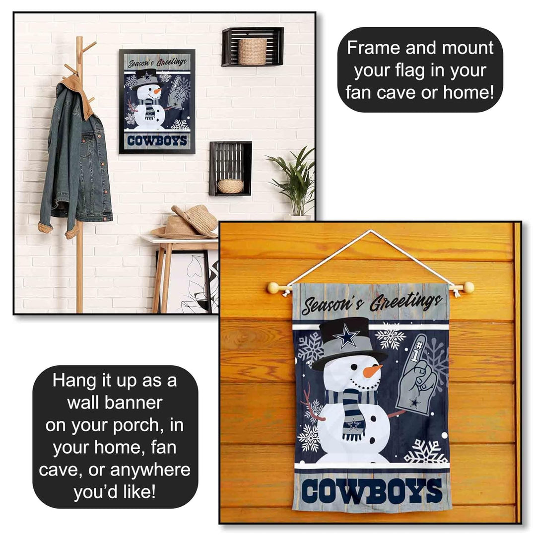 Dallas Cowboys Holiday Winter Snow Garden Flag Double Sided Banner