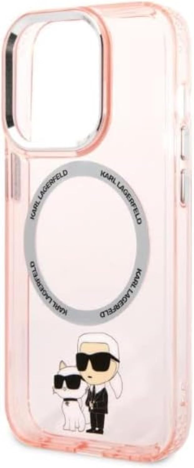Karl Lagerfeld KLHMP14LHNKCIP Hülle für iPhone 14 Pro 6,1" hardcase rosa Iconic Karl&Choupette