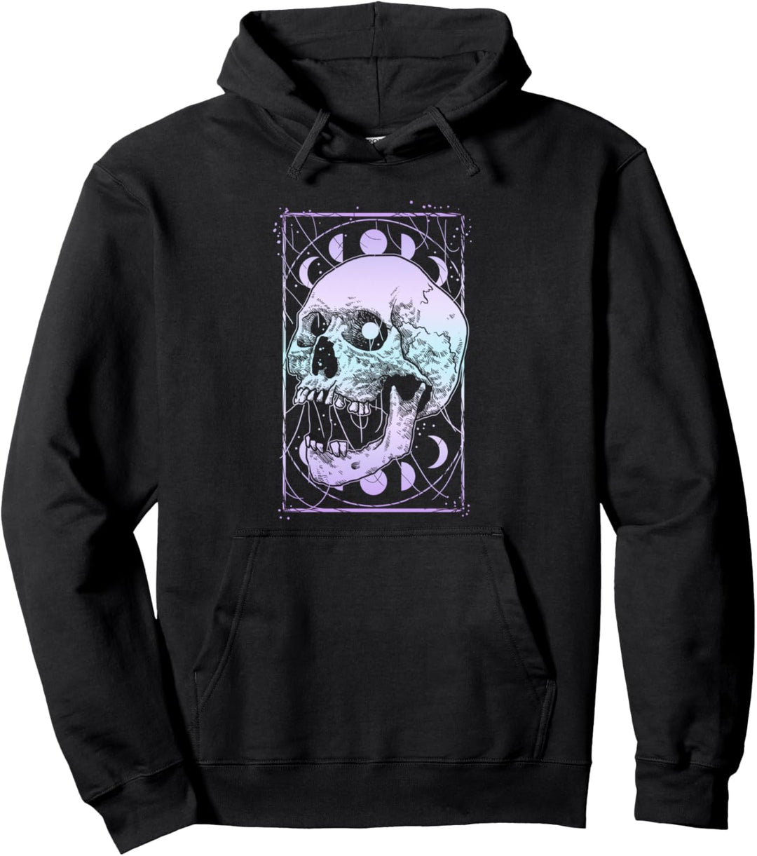 Skull Moon Phases Pastel Goth Gothic Wicca Occult Men Women Pullover Hoodie