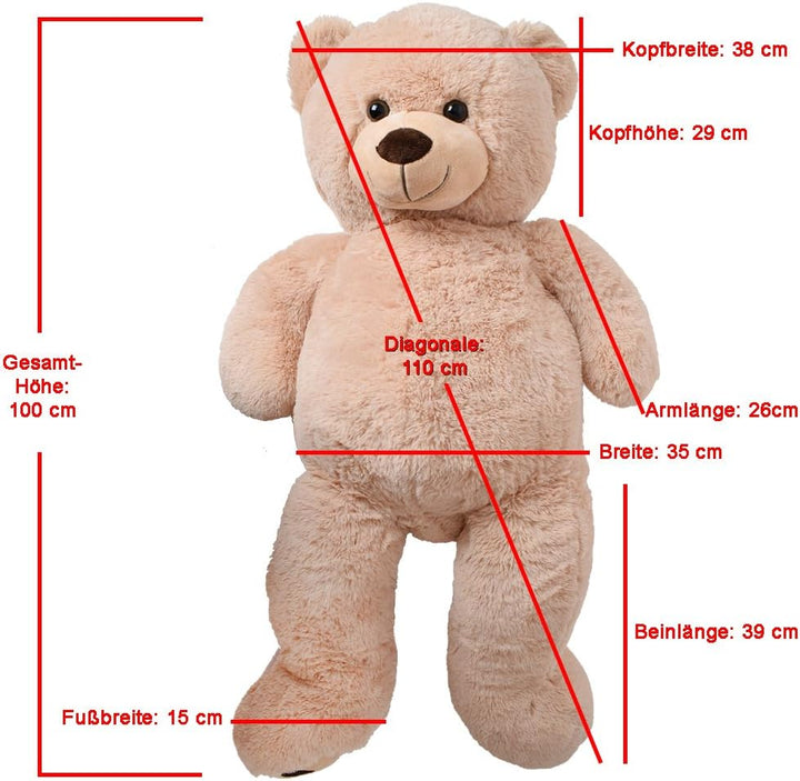 TE-Trend Kuscheltier XXL Teddybär gross Riesen Teddy Plüschtier Stofftier Kinder Geschenke aus Plüsc
