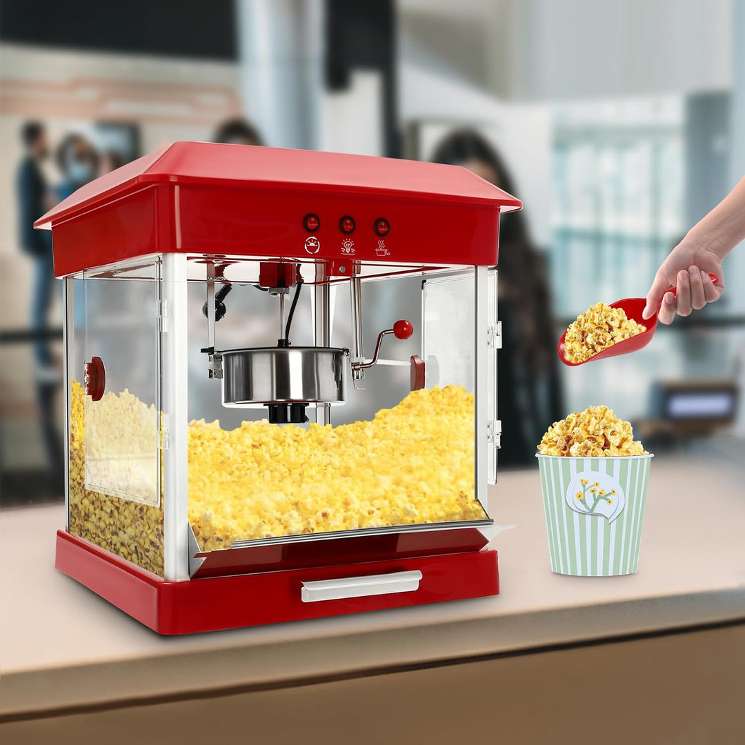 Popcornmaschine, 800W Popcorn Maker für Zuhause mit Antihaftbeschichtung, Drei verschiedenen Grössen