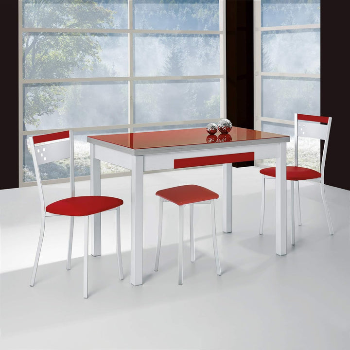 ASTIMESA SCCABE kuechenstuhl, Metall Kunstleder Aluminium, beige, Altura de asiento 45 cms, Beige