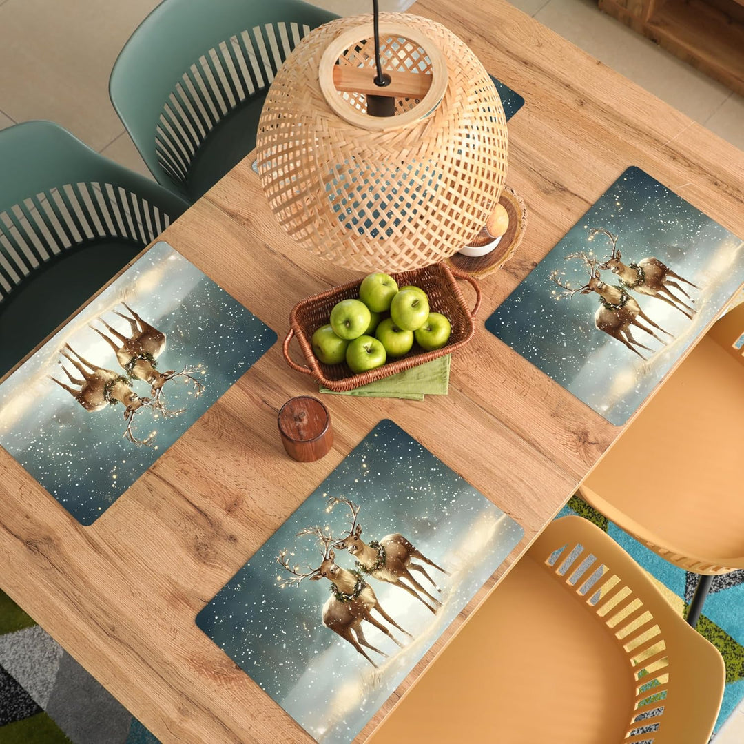 KitchenYeah© Platzsets Abwaschbar 6-Teilig 45x30 cm Tischsets Platzdeckchen rutschfeste Platzset Unt