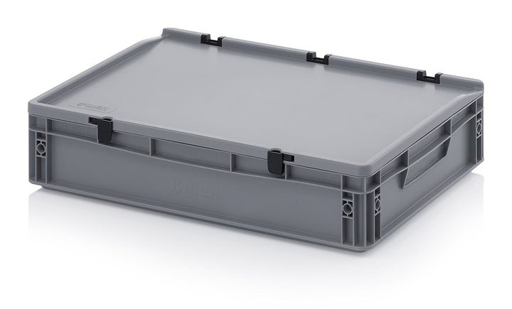 Auer Packaging Eurobehälter-Eurobox 60 x 40 x 13,5 cm mit Scharnierdeckel inkl. gratis Zollstock